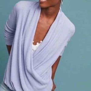 Anthropologie Akemi + Kin Woodruff Thermal Waffle Wrap Top - Size S